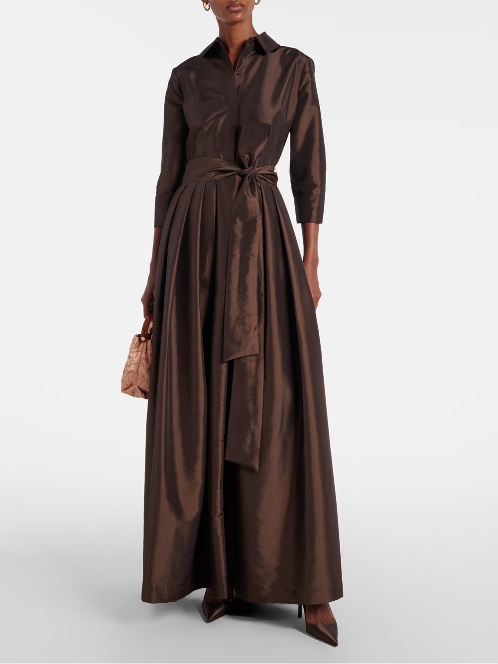 Simkhai Julip Chocolate Brown Shirtwaist gown new with tags